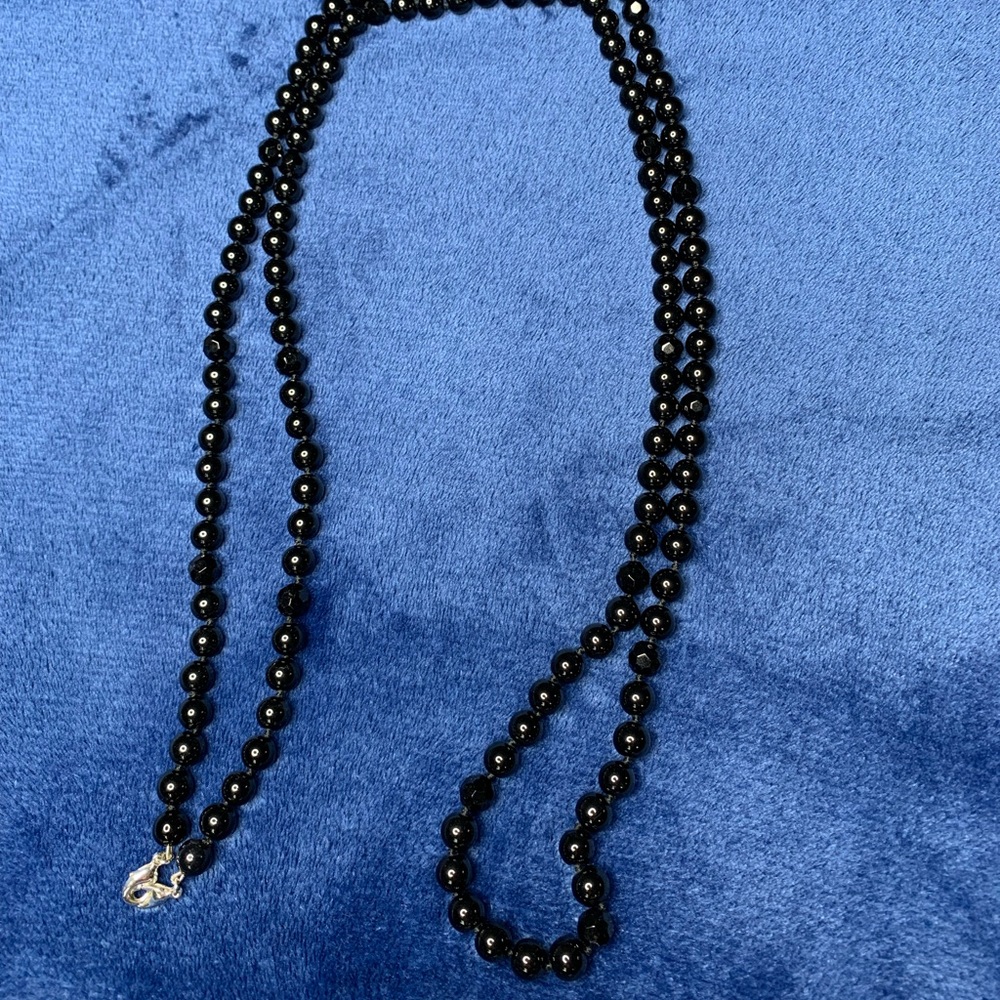Long black necklace